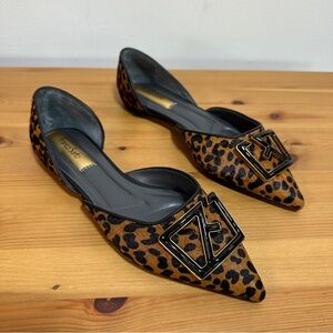 Franco Sarto | Hadley D’Orsay Pointed Flats in Cow Hair Animal Print | Size 7.5